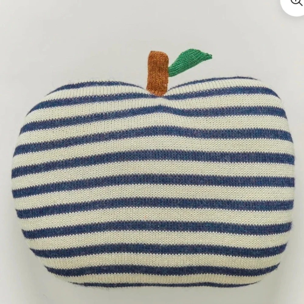 OEUF NYC Breton Striped Baby Alpaca Decorative Apple Pillow NWT